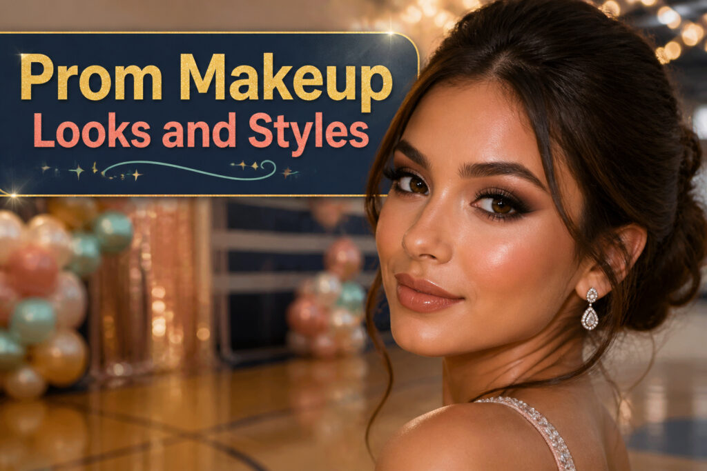 Young woman with prom makeup showcasing her radiant look.