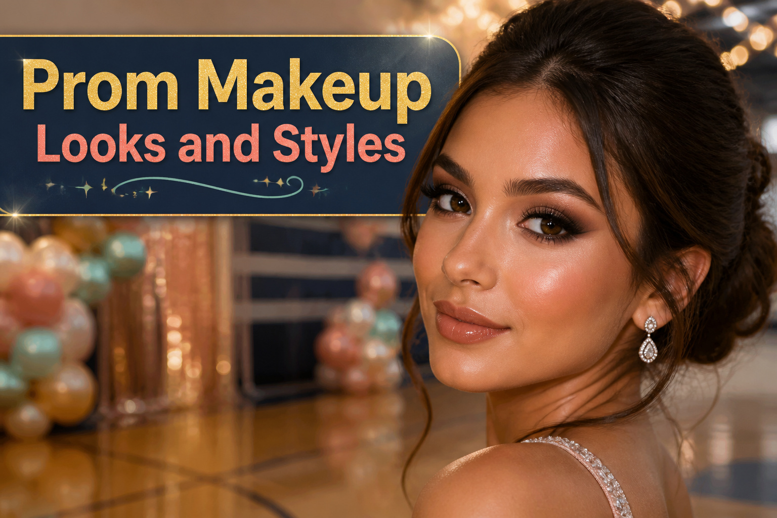 Young woman with prom makeup showcasing her radiant look.